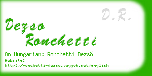 dezso ronchetti business card